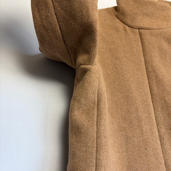 J. Crew City Coat Sz 00 Women Funnel Neck Camel Zip Front Wool Blend Timeless - Picture 15 of 16